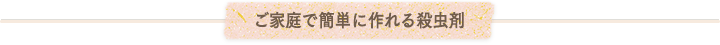 ご家庭で簡単作れる殺虫剤